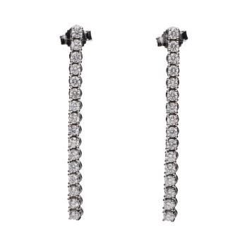 PENDIENTES<BR>PENDIENTES RIVIERE EN ORO BLANCO CON B... · ref.: PRESENTA CERTIFICADO...