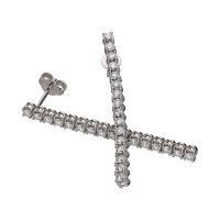 Pendientes riviere en oro blanco con brillantes.