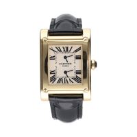 CARTIER<BR>TANK A DUAL TIME ORO AMARILLO CUERDA M...