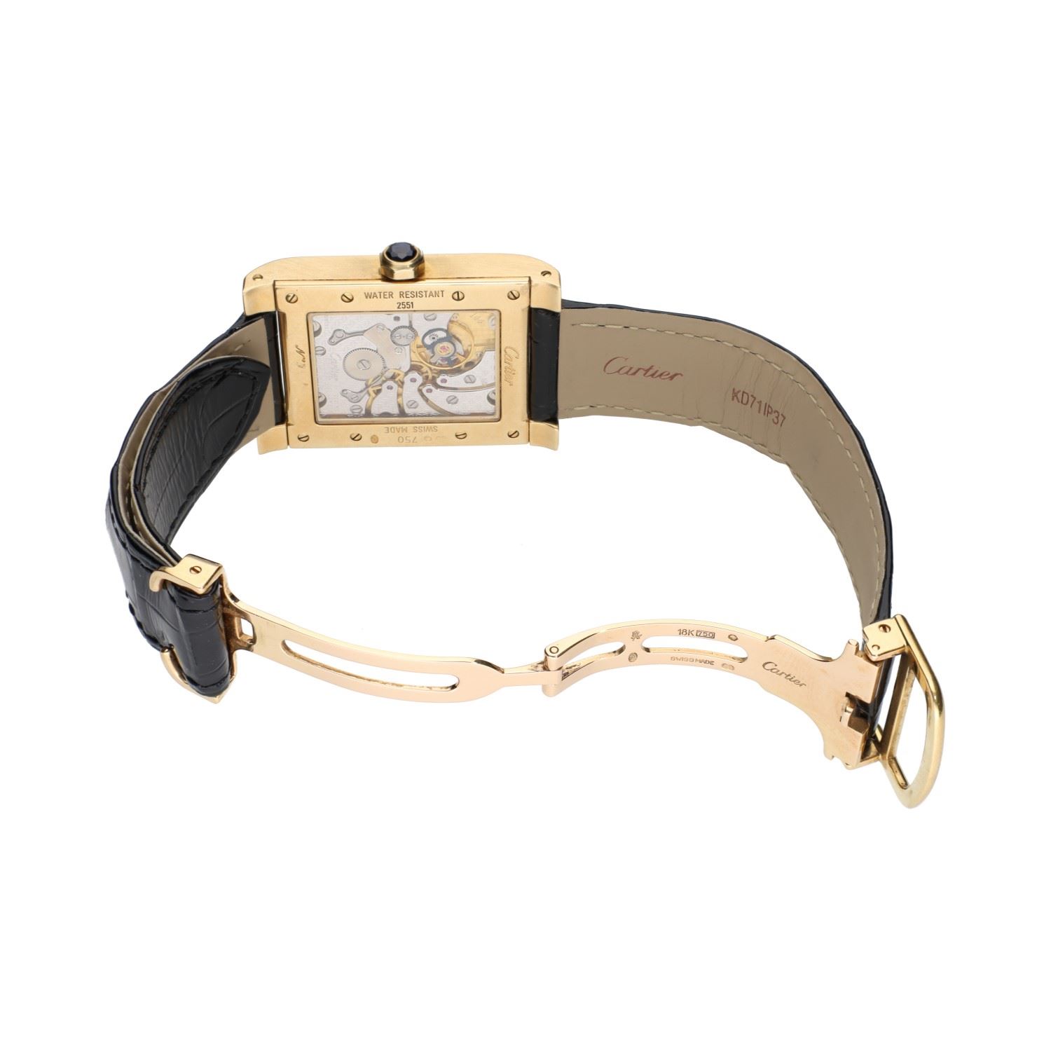 Tank a dual time oro amarillo cuerda manual 28mm.   