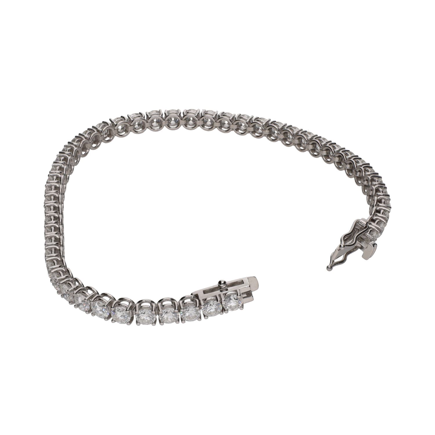 Pulsera riviere en oro blanco con brillantes.