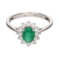 ANILLOS / SORTIJAS<BR>SORTIJA EN ORO BLANCO CON ESMERALDA Y ...