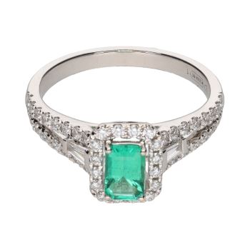 ANILLOS / SORTIJAS<BR>SORTIJA EN ORO BLANCO CON ESMERALDA Y ... · ref.: PRESENTA CERTIFICADO...