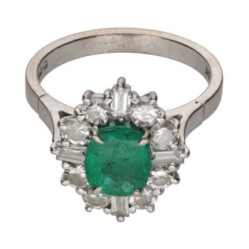 ANILLOS / SORTIJAS<BR>SORTIJA EN ORO BLANCO CON ESMERALDA Y ... · ref.: PRESENTA CERTIFICADO...