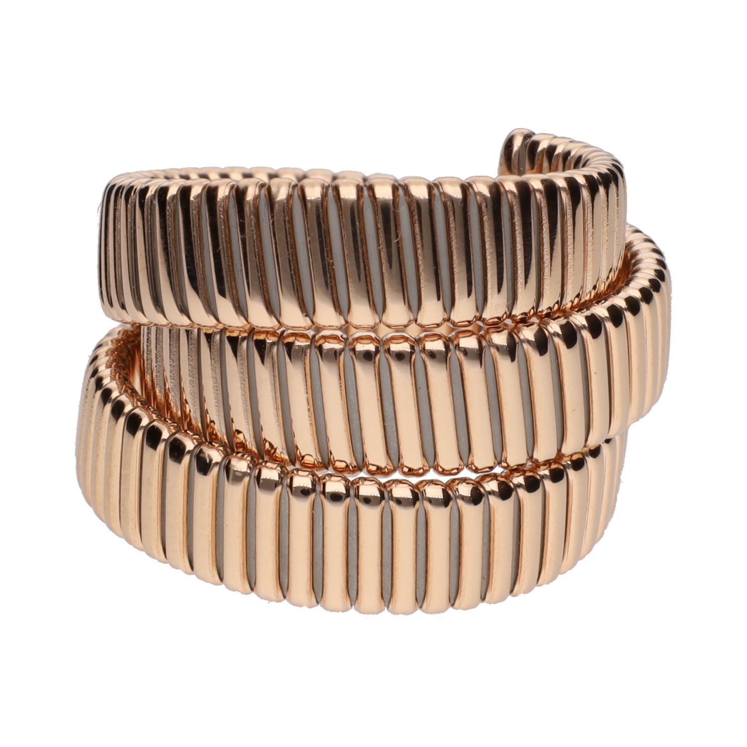 Sortija tubogas en oro rosa.