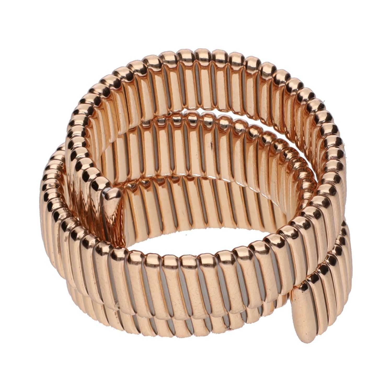 Sortija tubogas en oro rosa.