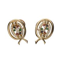 PENDIENTES<BR>PENDIENTES EN ORO AMARILLO CON ESMERAL...