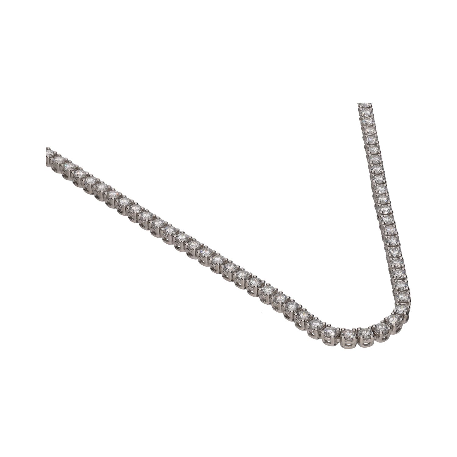 Collar riviere en oro blanco con brillantes.