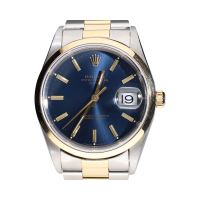 Oyster perpetual date acero y oro esfera azul 34mm.    
