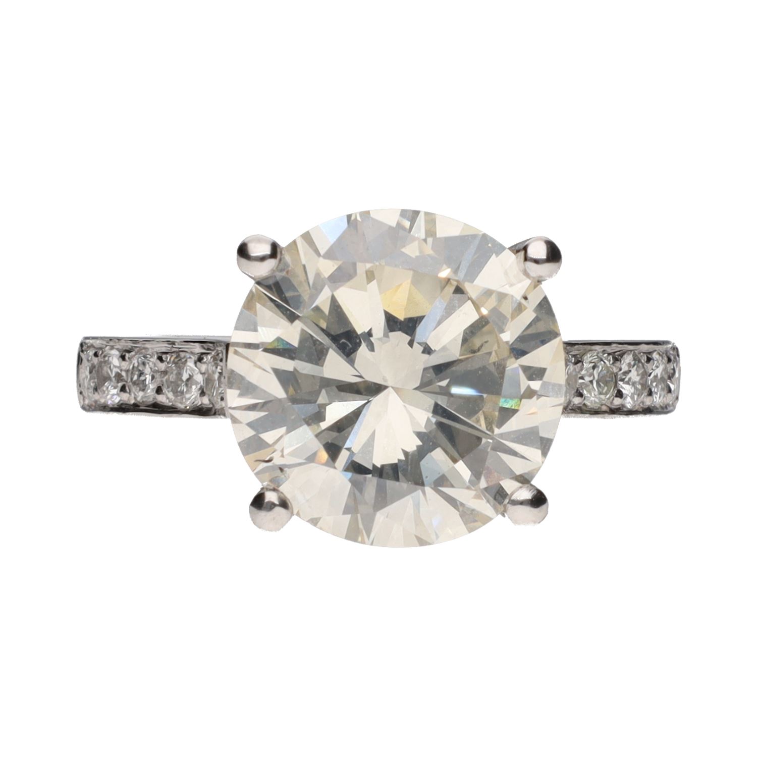 Sortija solitario en platino con brillante central 4,62ct.