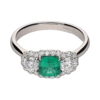 ANILLOS / SORTIJAS<BR>SORTIJA EN ORO BLANCO CON ESMERALDA Y ... · ref.: PRESENTA CERTIFICADO...