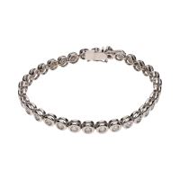 PULSERAS<BR>PULSERA RIVIERE EN ORO BLANCO CON BRIL...