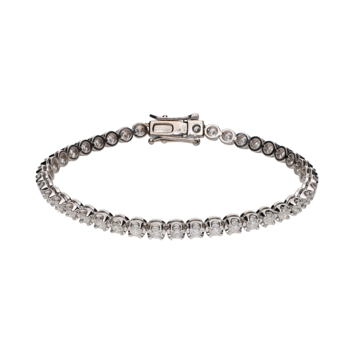 Pulsera riviere en oro blanco con brillantes 3,80ct.