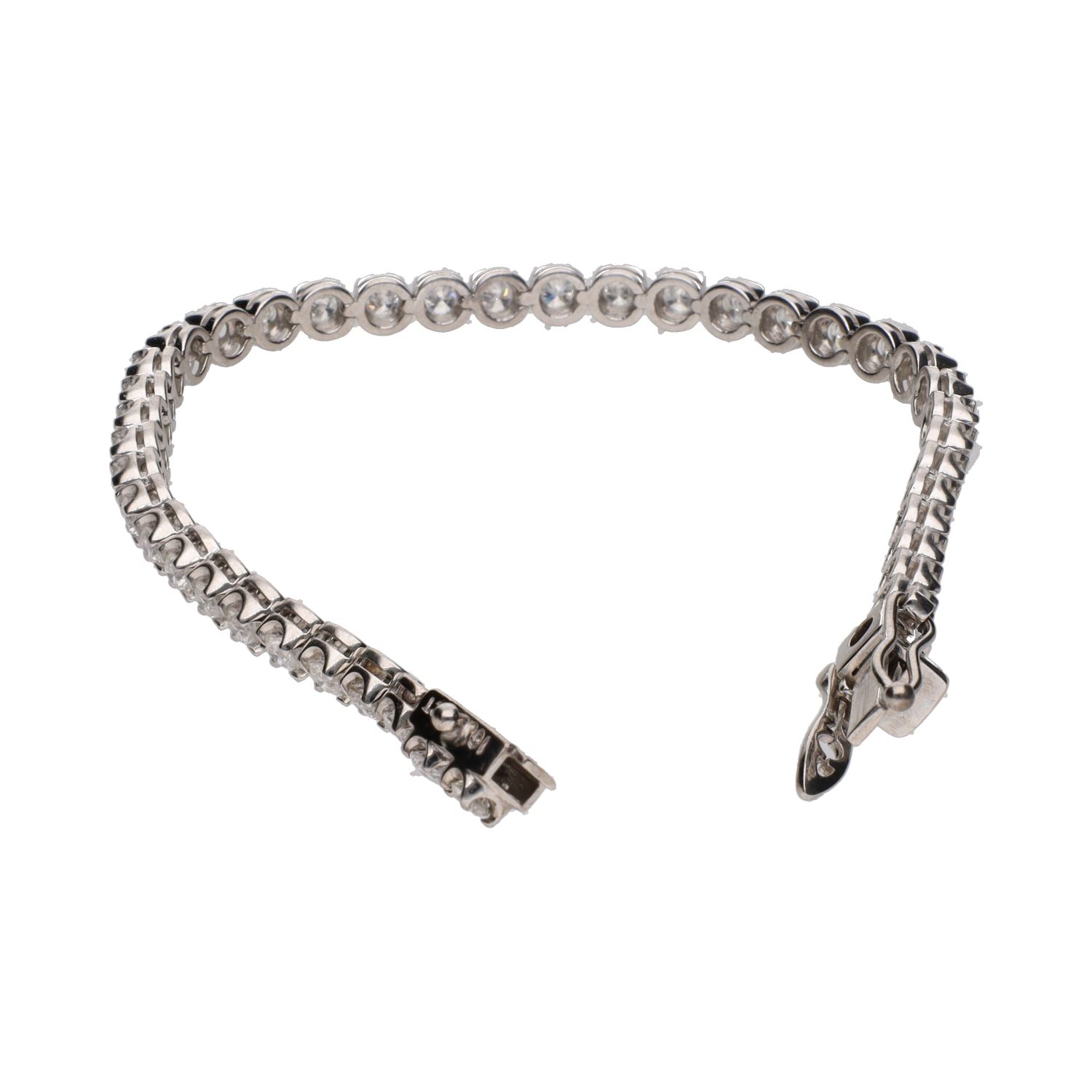 Pulsera riviere en oro blanco con brillantes 3,80ct.
