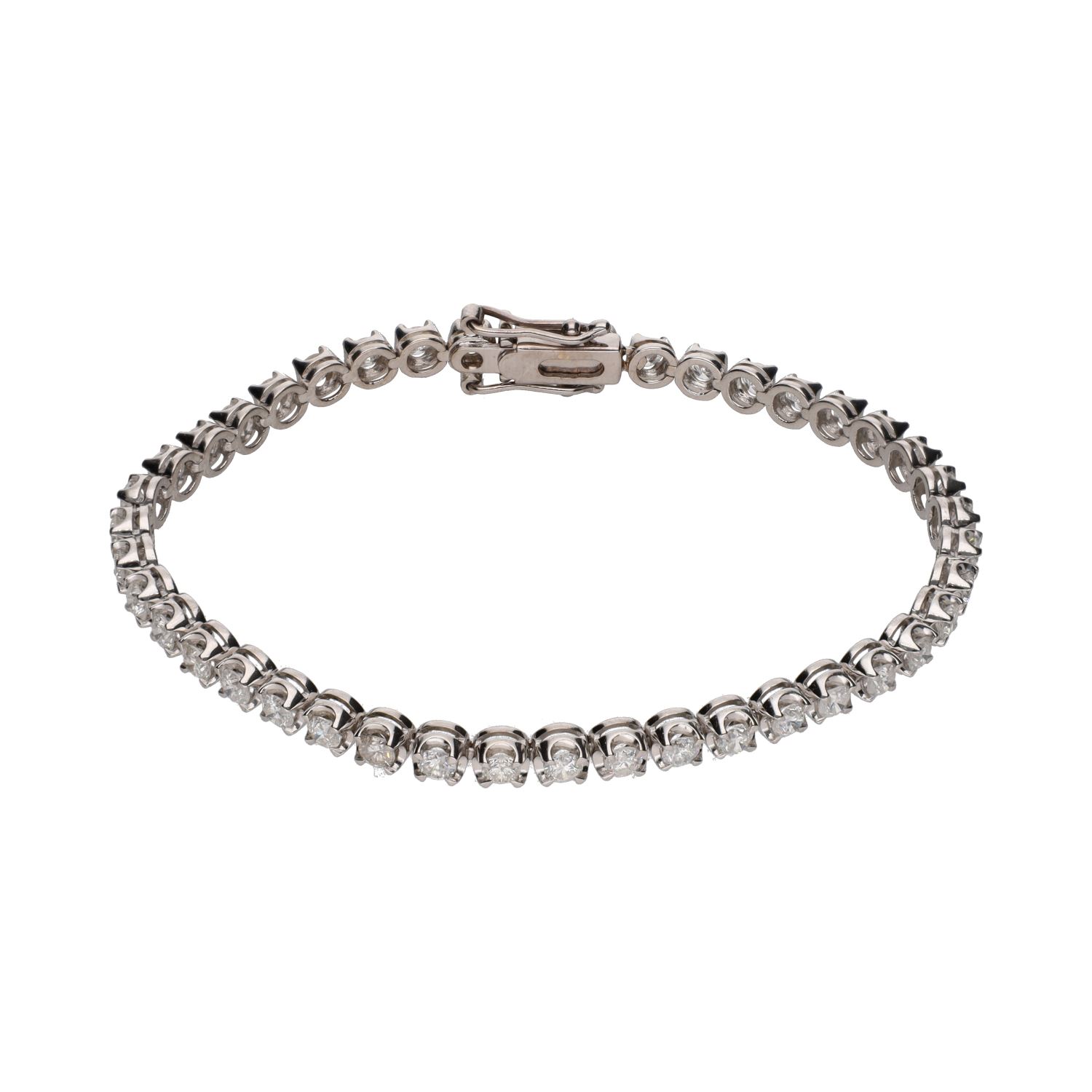 Pulsera riviere en oro blanco con brillantes 3,80ct.