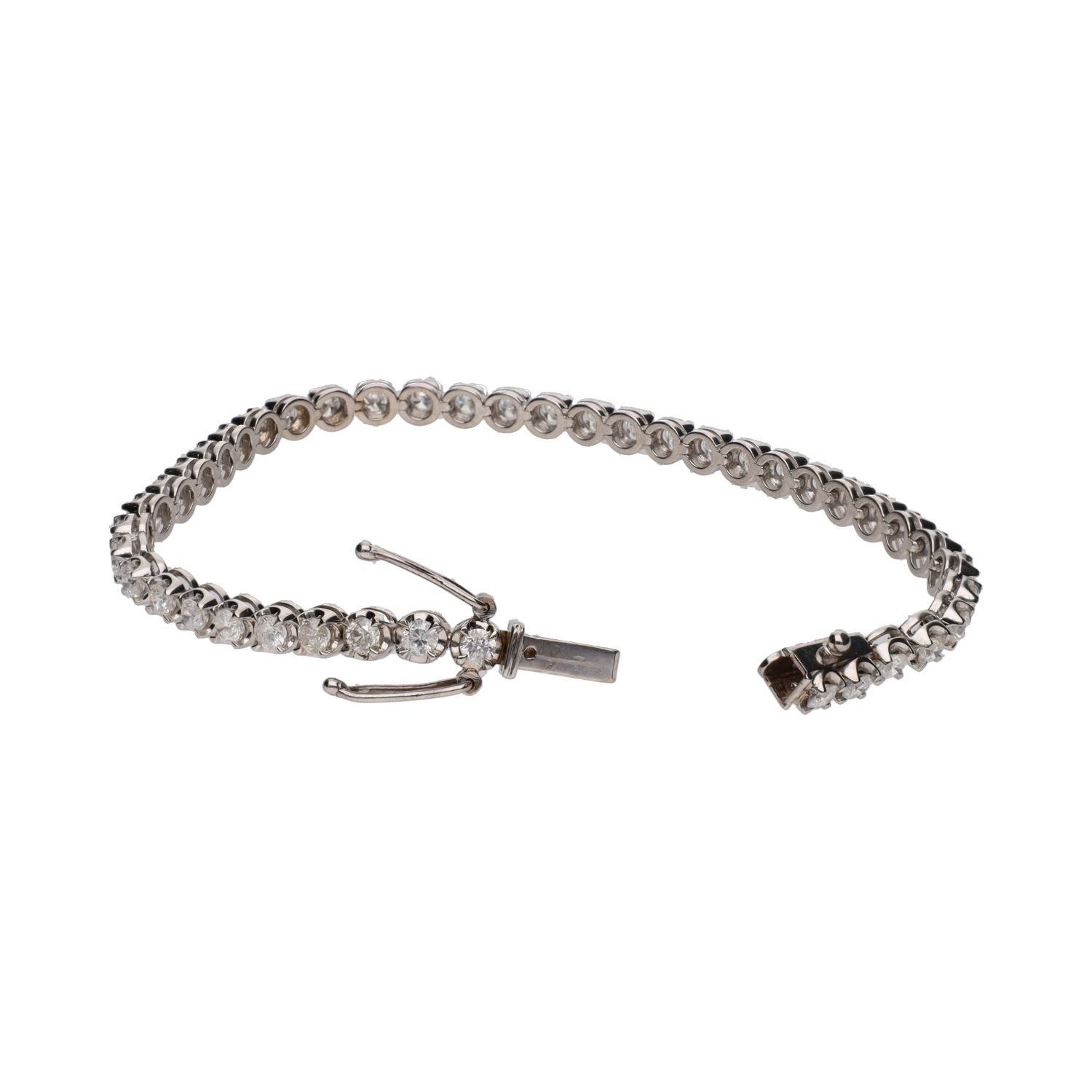 Pulsera riviere en oro blanco con brillantes 3,80ct.