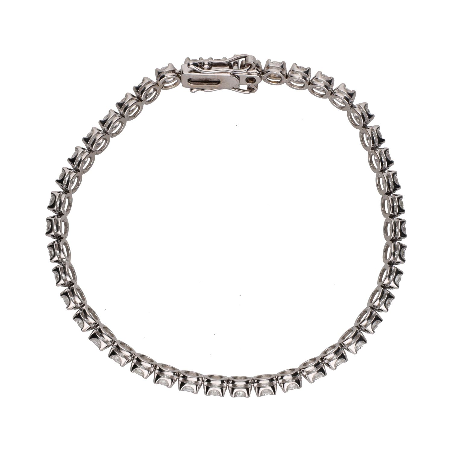Pulsera riviere en oro blanco con brillantes 3,80ct.