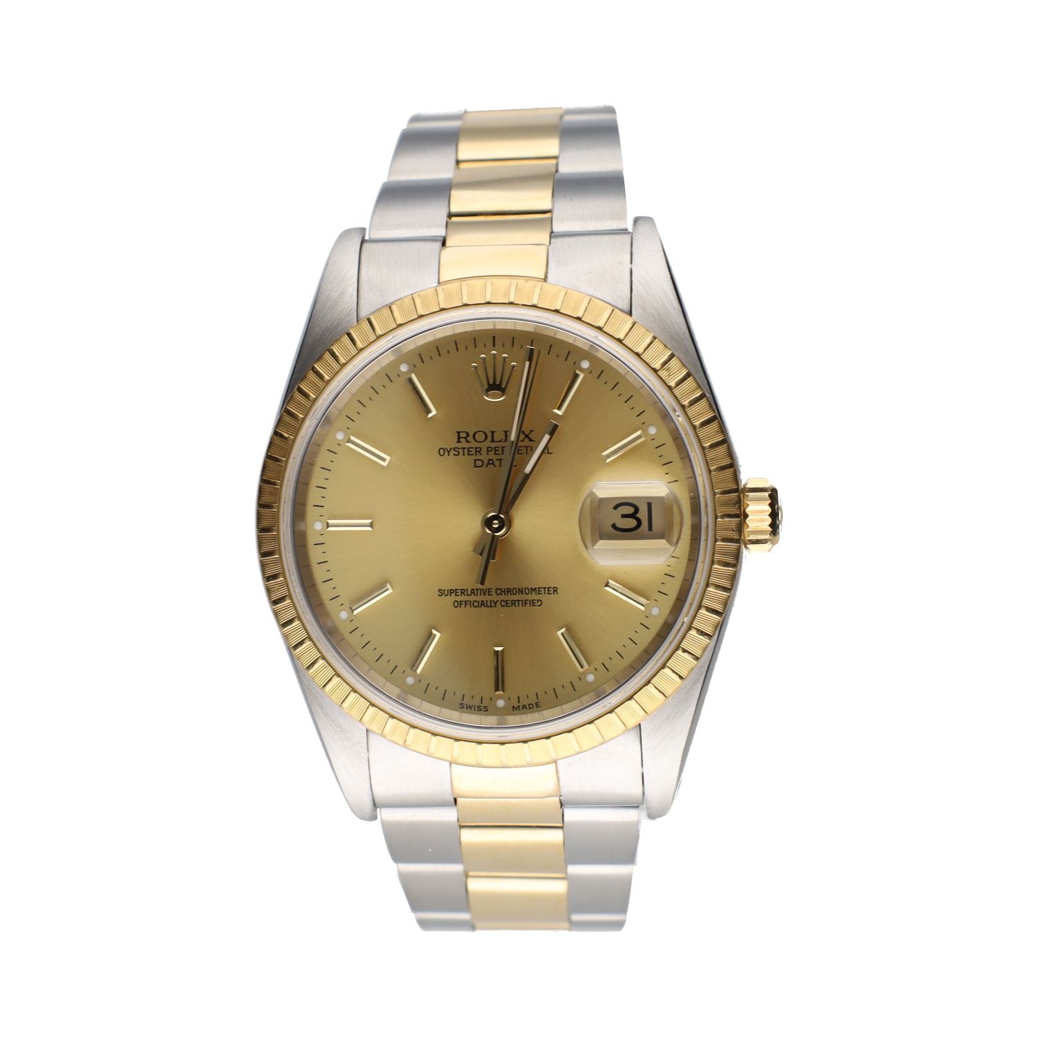 Oyster perpetual date acero y oro 34mm.  