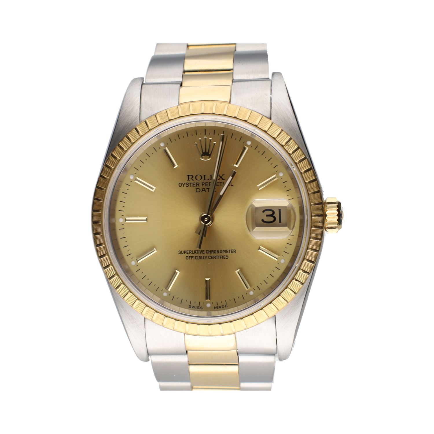 Oyster perpetual date acero y oro 34mm.  