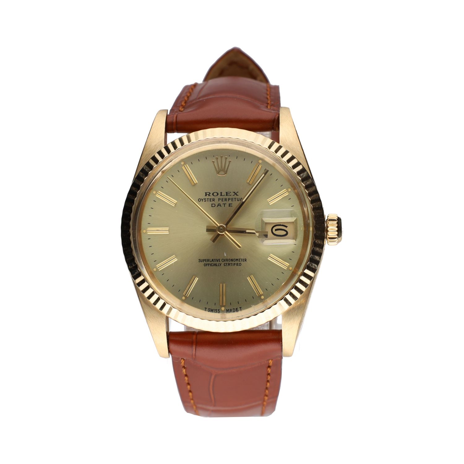 Oyster perpetual date plexi oro amarillo 34mm.   