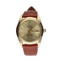 ROLEX<BR>OYSTER PERPETUAL DATE PLEXI ORO AMARIL...
