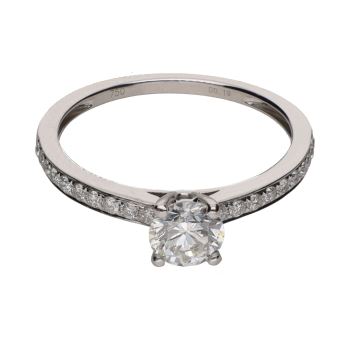 ANILLOS / SORTIJAS<BR>SORTIJA SOLITARIO EN ORO BLANCO CON BR... · ref.: PRESENTA CERTIFICADO...