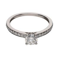 ANILLOS / SORTIJAS<BR>SORTIJA SOLITARIO EN ORO BLANCO CON BR...