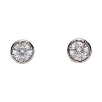 PENDIENTES<BR>PENDIENTES DORMILONAS EN ORO BLANCO CO...