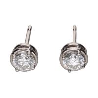 Pendientes dormilonas en oro blanco con brillantes.
