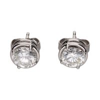 PENDIENTES<BR>PENDIENTES DORMILONAS EN ORO BLANCO CO...