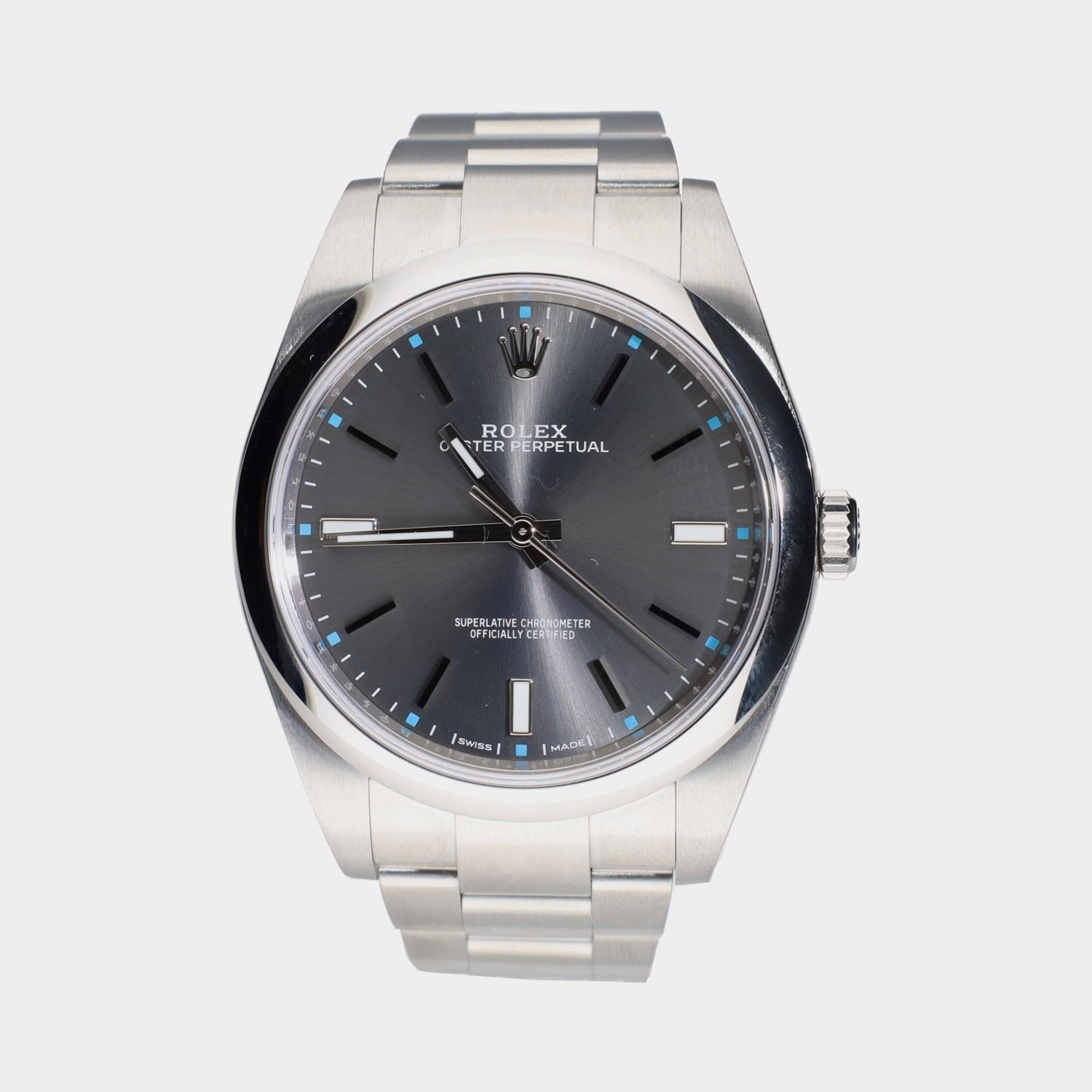 Oyster perpetual acero esfera gris 39mm.   