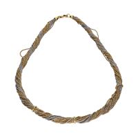 Collar de hilos en oro amarillo y oro blanco.