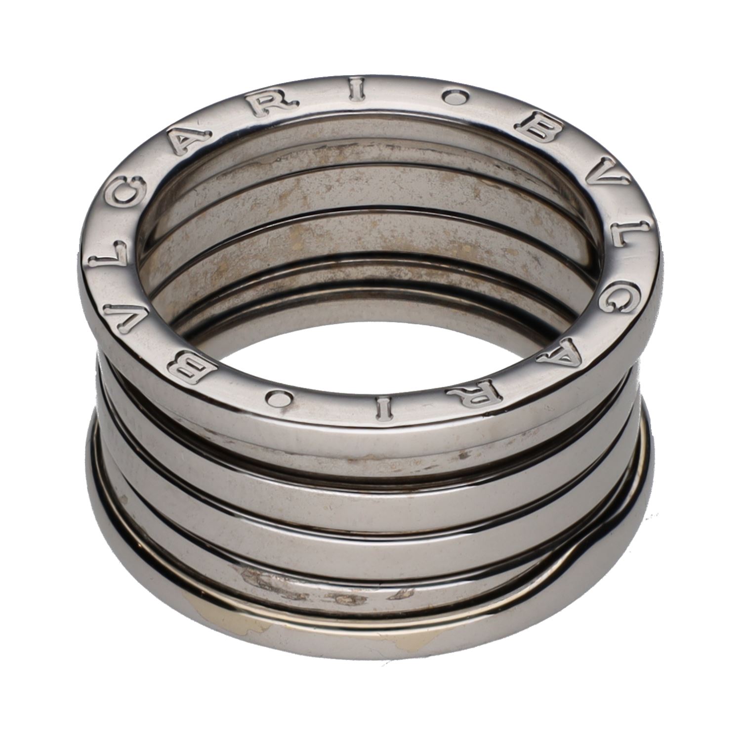 Sortija bulgari b-zero de cuatro bandas en oro blanco. Talla 57.