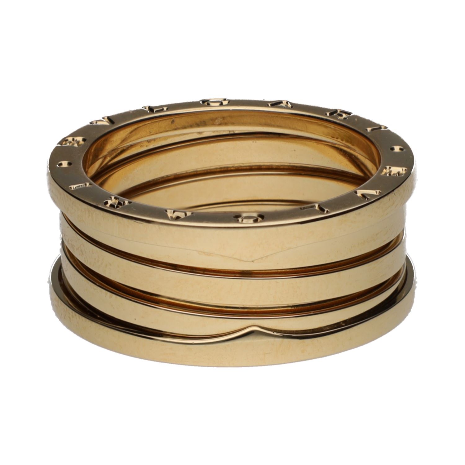 Sortija b-zero de bulgari tres bandas en oro amarillo. Talla 67.
