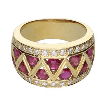 ANILLOS / SORTIJAS<BR>SORTIJA EN ORO AMARILLO CON RUBÍES Y B... · ref.: (IXI)