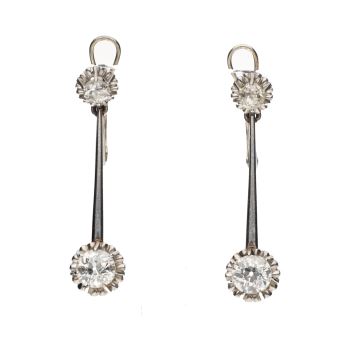 PENDIENTES<BR>PENDIENTES LARGOS EN ORO BLANCO CON BR... · ref.: PRESENTA CERTIFICADO...