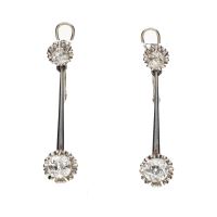 PENDIENTES<BR>PENDIENTES LARGOS EN ORO BLANCO CON BR...