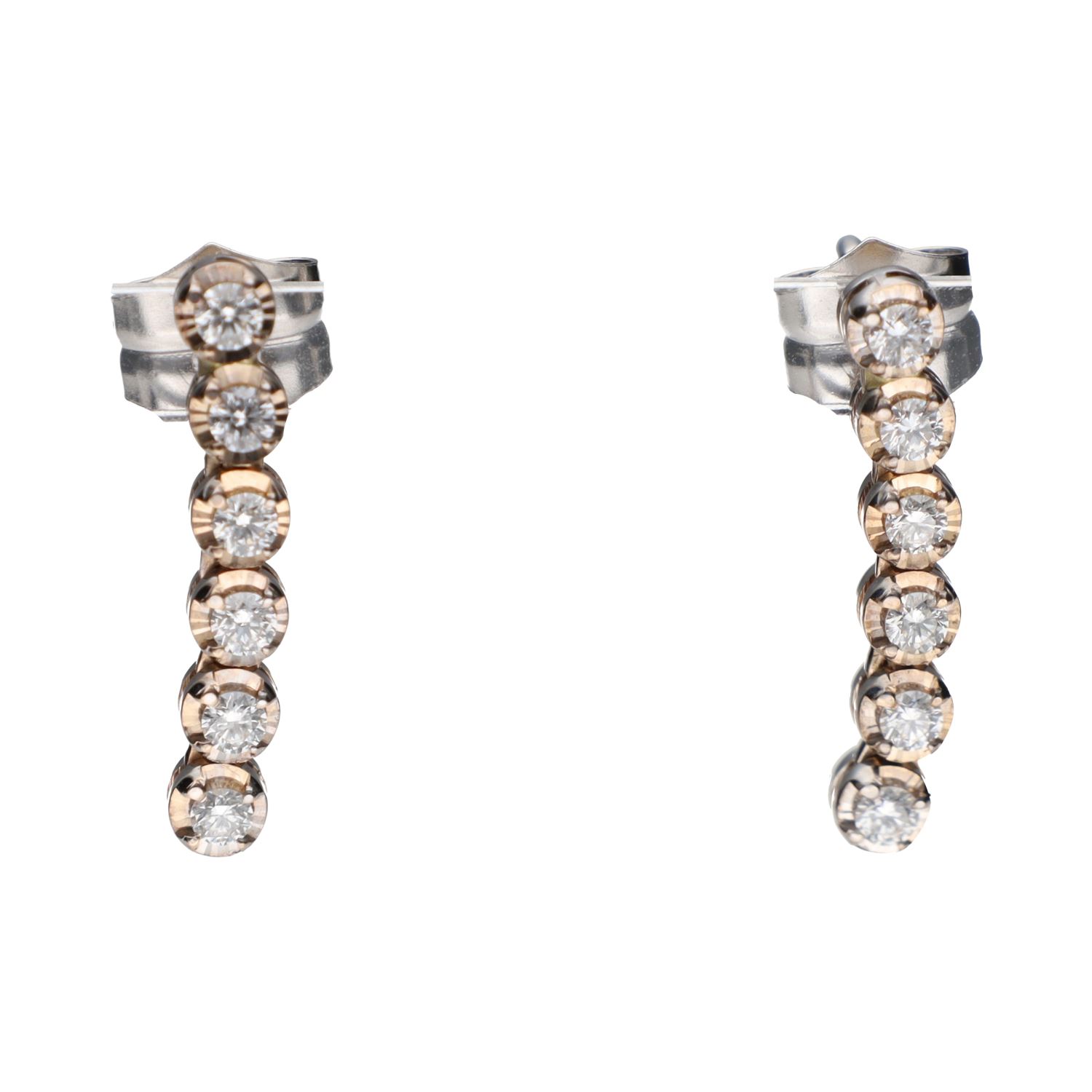 Pendientes en oro blanco con brillantes.