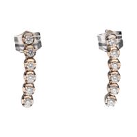 PENDIENTES<BR>PENDIENTES EN ORO BLANCO CON BRILLANTE...