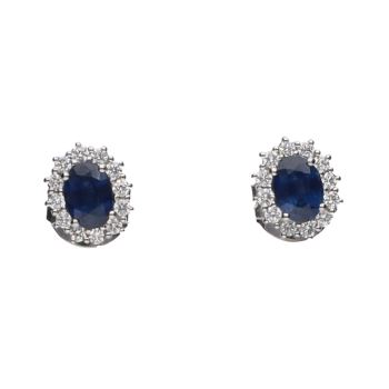 PENDIENTES<BR>PENDIENTES EN ORO BLANCO CON ZAFIROS Y... · ref.: PRESENTA CERTIFICADO...