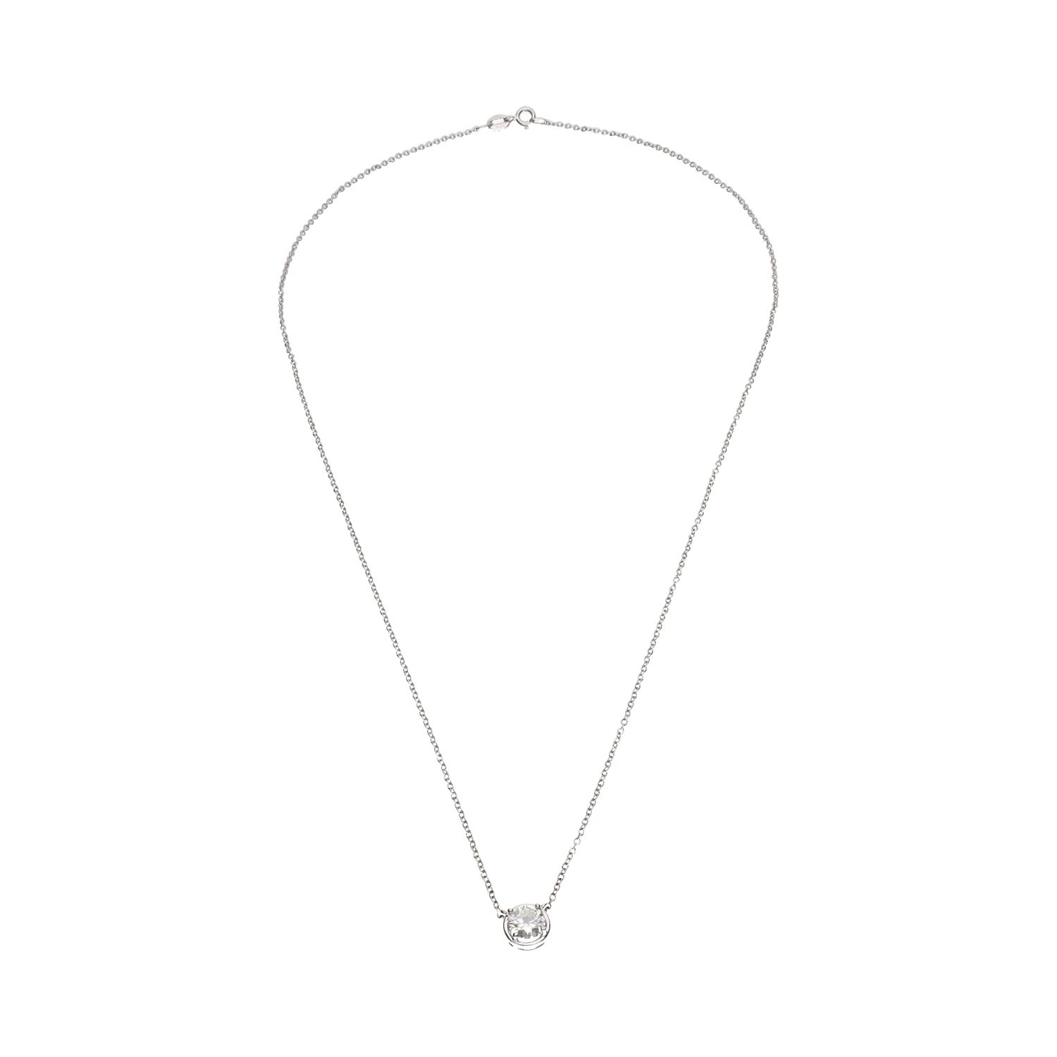 Collar en oro blanco con colgante brillante de 0,55 ct.