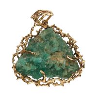 COLGANTES<BR>COLGANTE EN ORO AMARILLO Y ESMERALDA E...