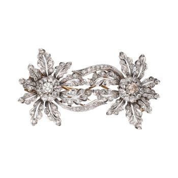 BROCHES / ALFILERES<BR>BROCHE DOBLE CLIP EN ORO AMARILLO Y OR... · ref.: (CMXM)