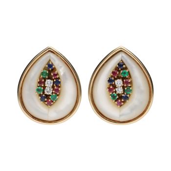 PENDIENTES<BR>PENDIENTES EN ORO AMARILLO CON NÁCAR, ... · ref.: (ESM)