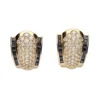 PENDIENTES<BR>PENDIENTES EN ORO AMARILLO CON ZAFIROS...