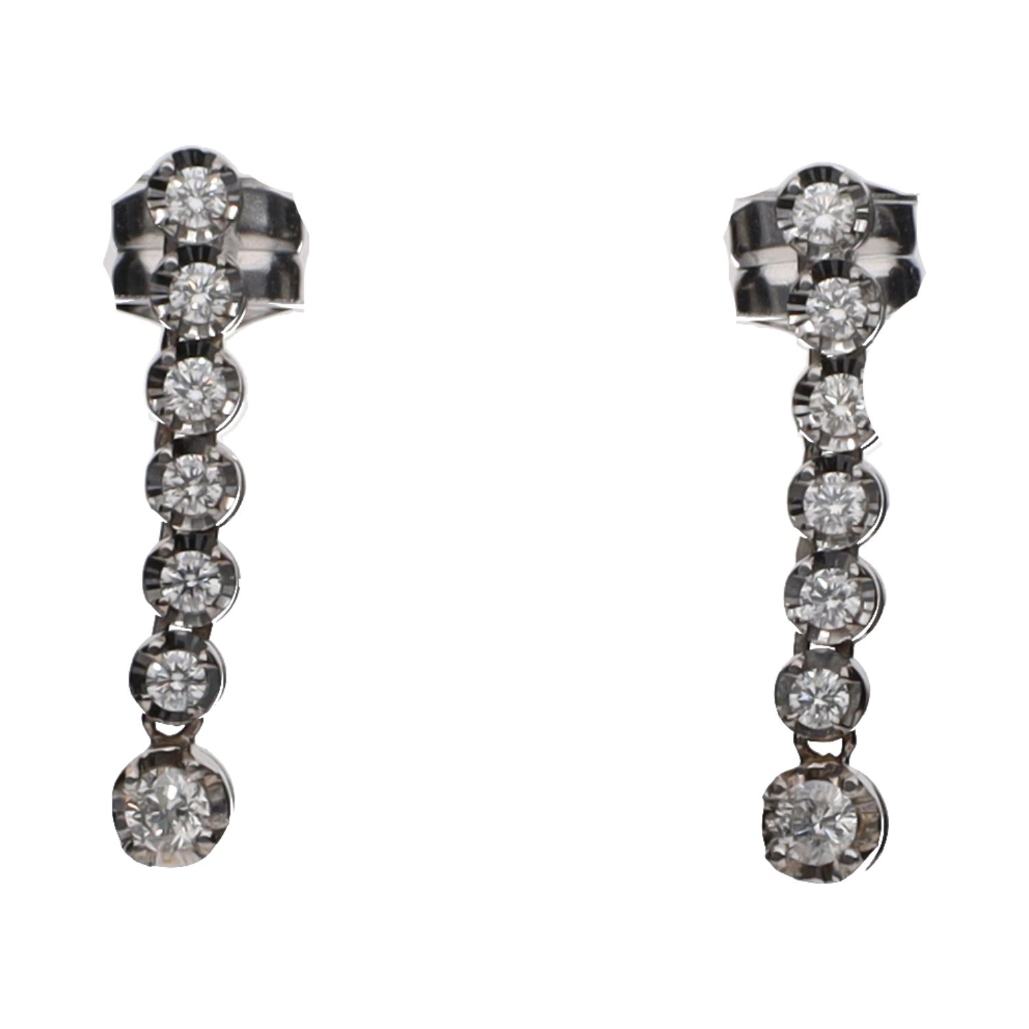 Pendientes en oro blanco con brillantes.