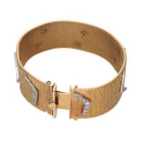 Pulsera en oro amarillo con brillantes.