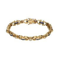 PULSERAS<BR>PULSERA EN ORO AMARILLO CON ZAFIROS Y ...