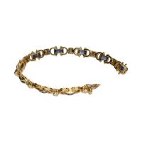 Pulsera en oro amarillo con zafiros y brillantes.