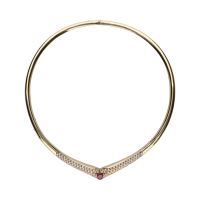 COLLARES<BR>COLLAR GARGANTILLA RÍGIDA EN ORO AMARI...